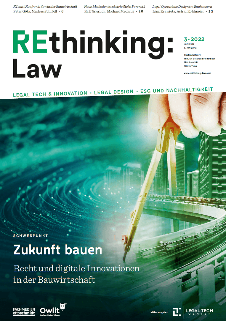 Ein Bild der REthinking Law: Zukunft bauen.