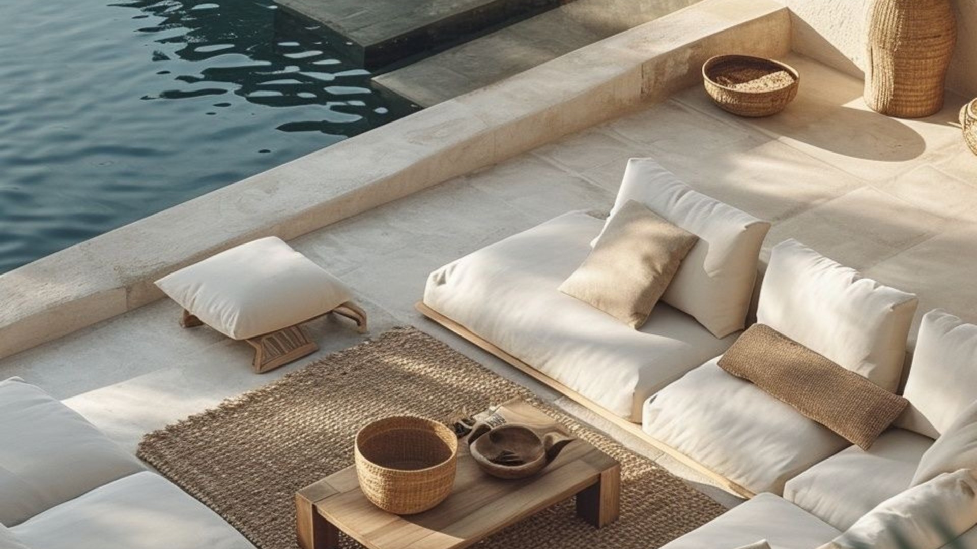 Stone swimming pool
