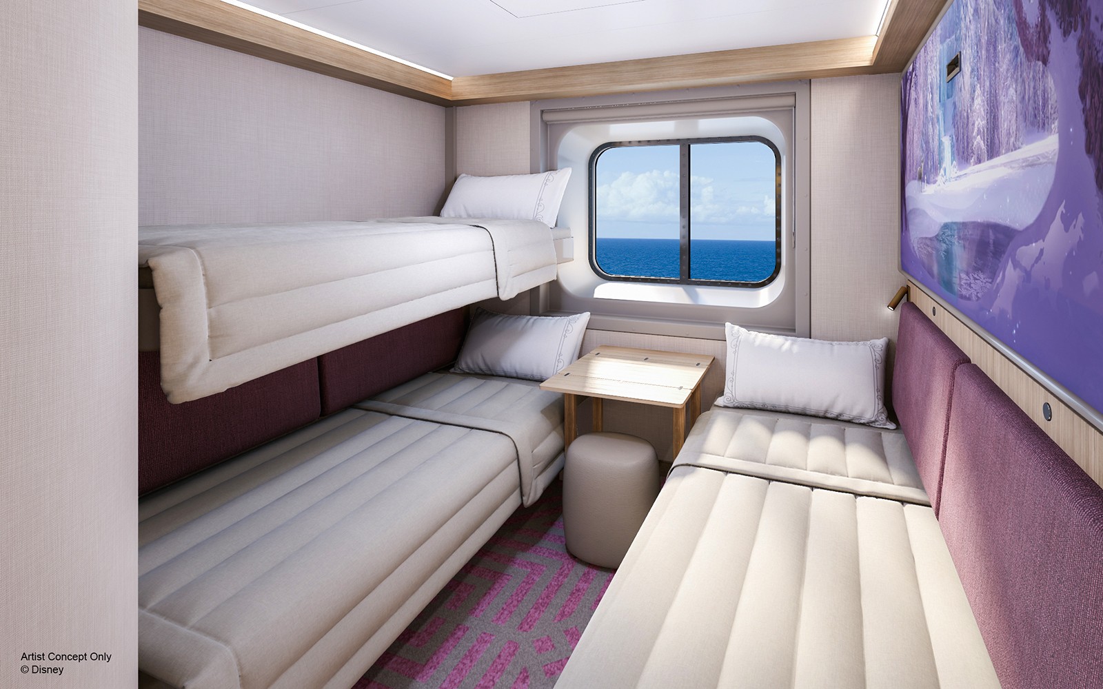 غرفة المحيط في رحلة ديزني مغامرة البحرية التي تنطلق من سنغافورة.