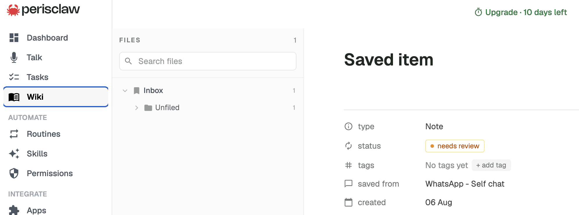Personal wiki