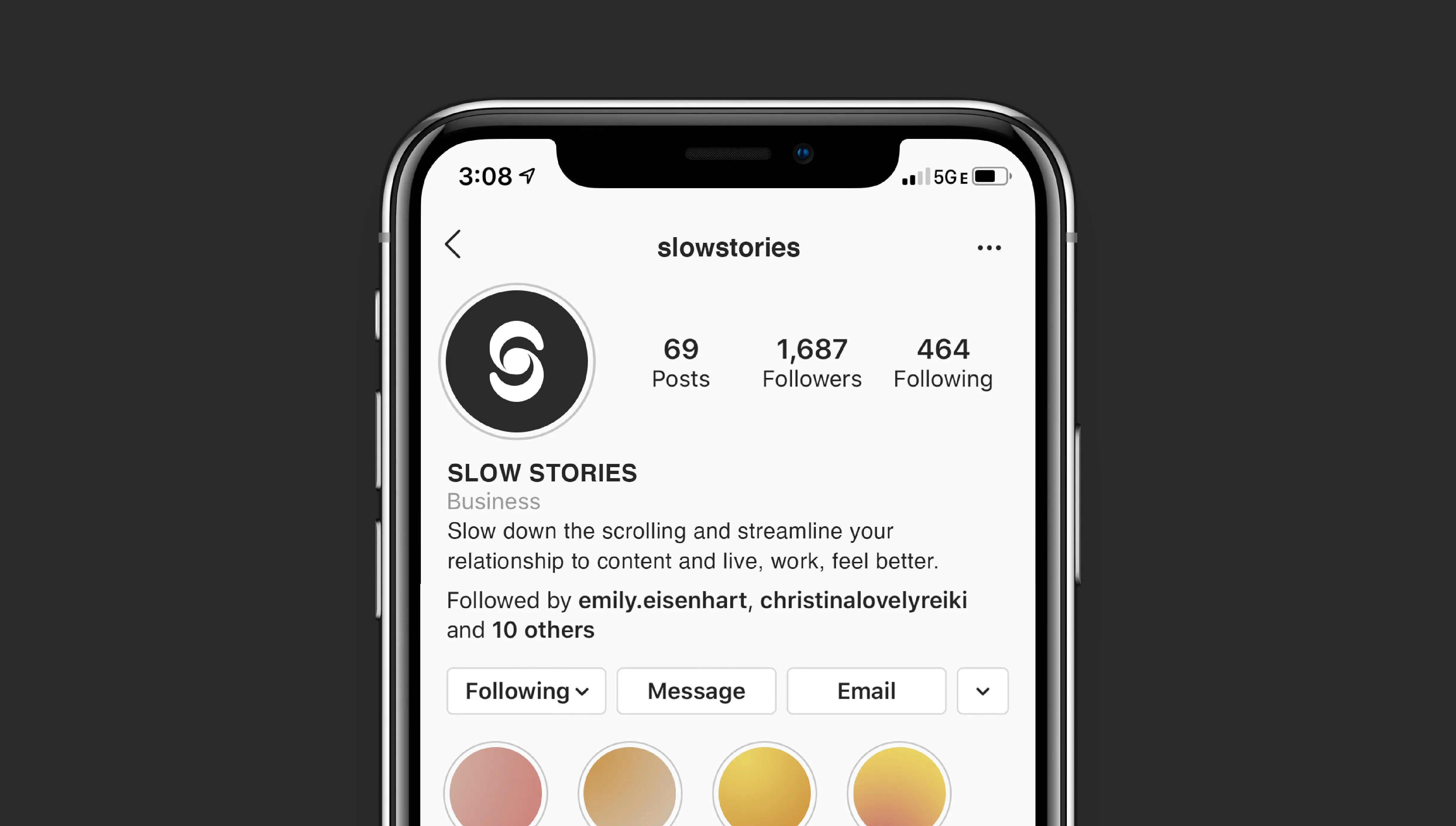 logo design shown as avatar on instagram