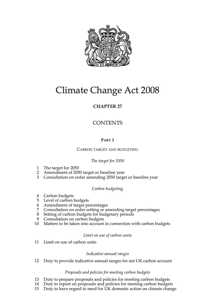 UK - Climate change act
