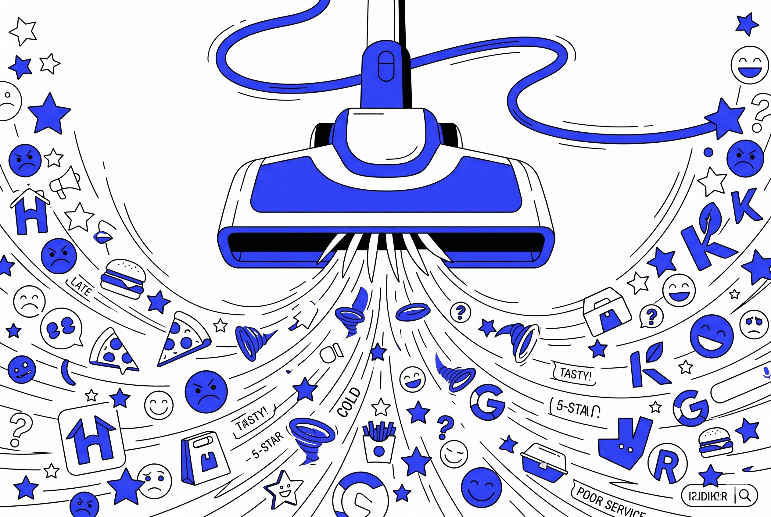 عملية دمج تقييمات منصات مثل 'طلبات' و'هنقرستيشن' و'جوجل' في لوحة بيانات واحدة، حيث يتم تنظيم التعليقات المبعثرة لاستخراج الأسباب الجذرية للمشكلات في المطاعم متعددة الفروع