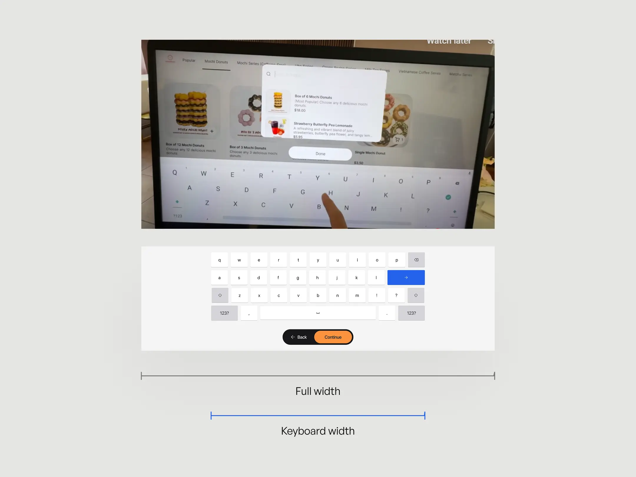Comparison between competitors keyboard and Otter's keyboard
