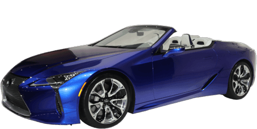 Blue 2023 Lexus LC Convertible stock photo