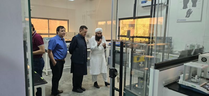 Mr Chaudhry tours a Tti Labs PPE testing laboratory