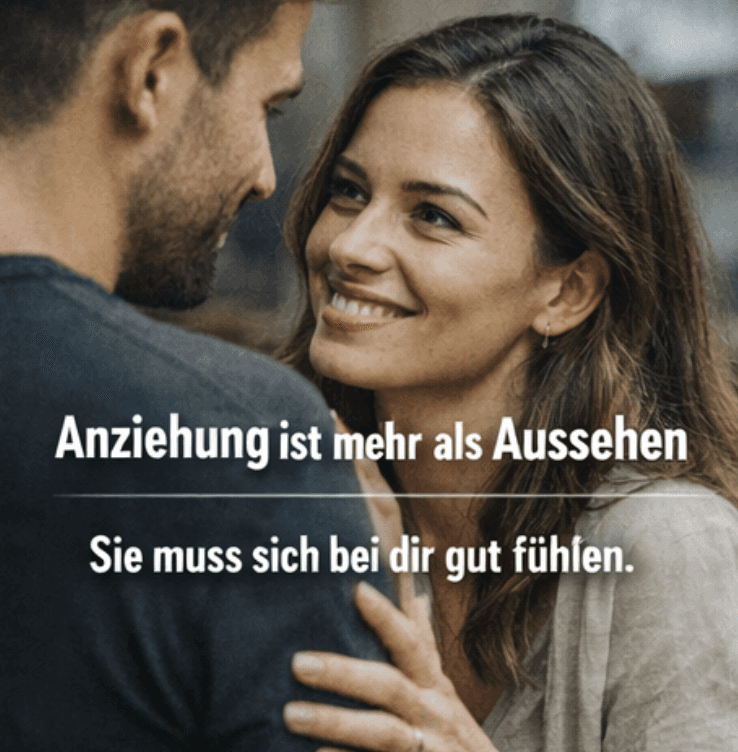 eine frau fasst einen mann am arm an und lächelt ihn an