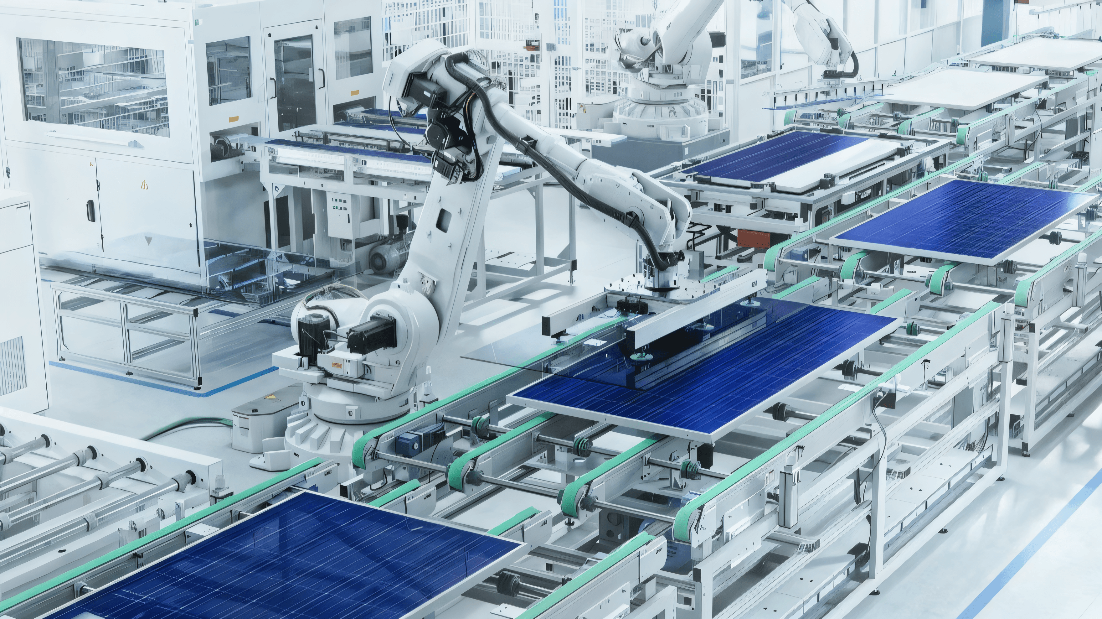 Solar cells being Installed in a solar panel