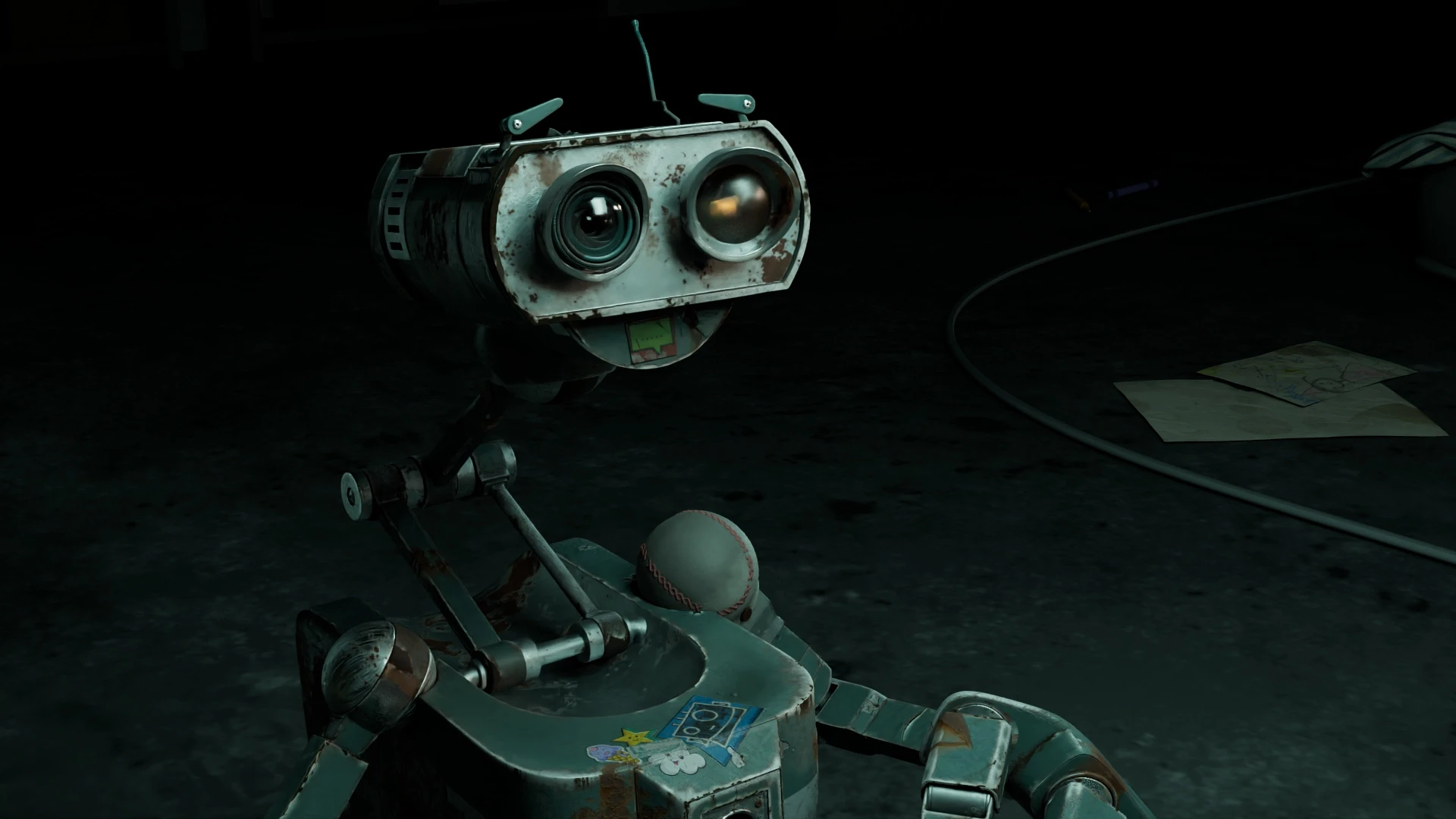 Medium Close-up of a cute but old robot