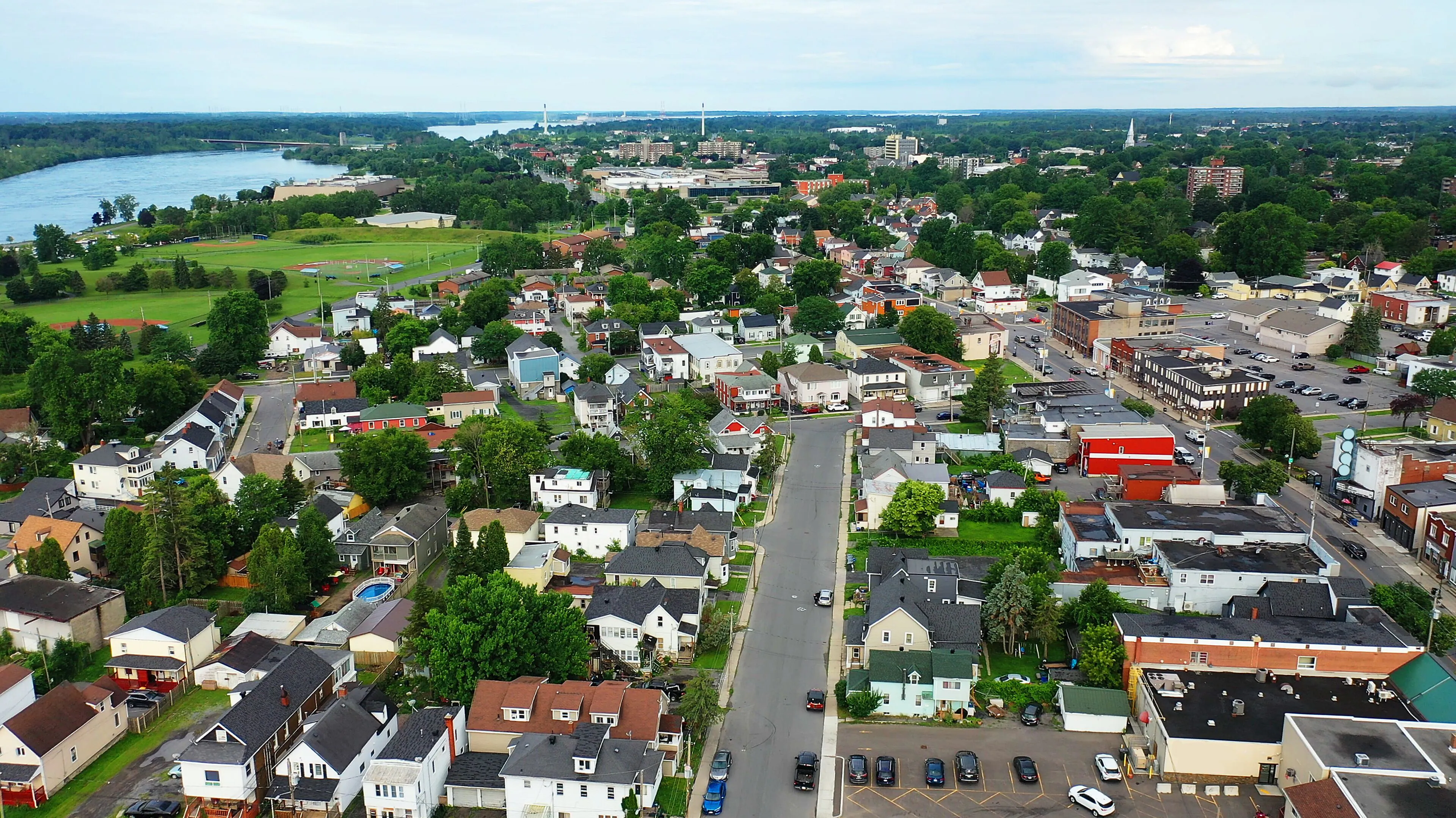 Aerial view of Cornwall, Ontario