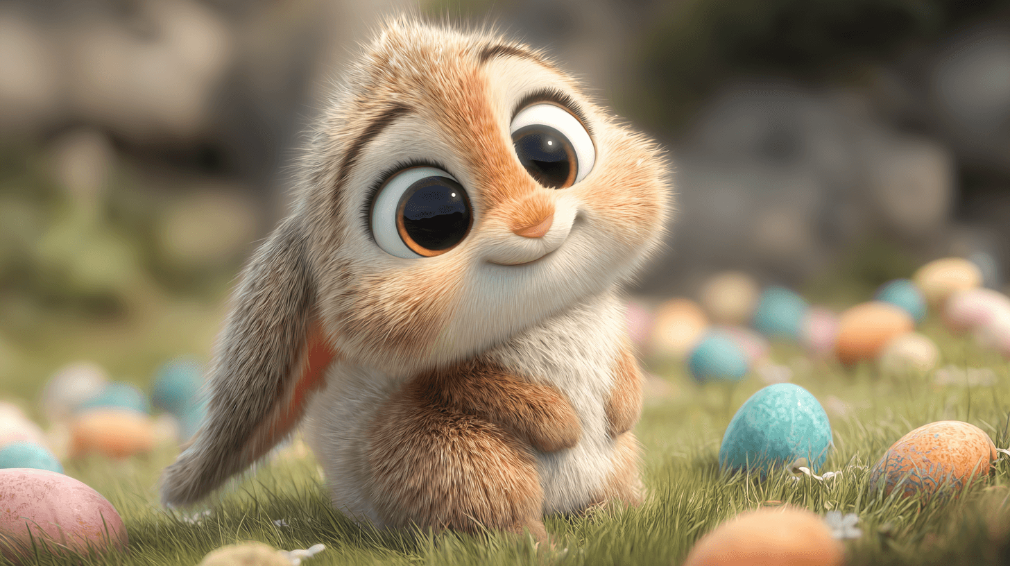 A cute and charming 3D Easter bunny