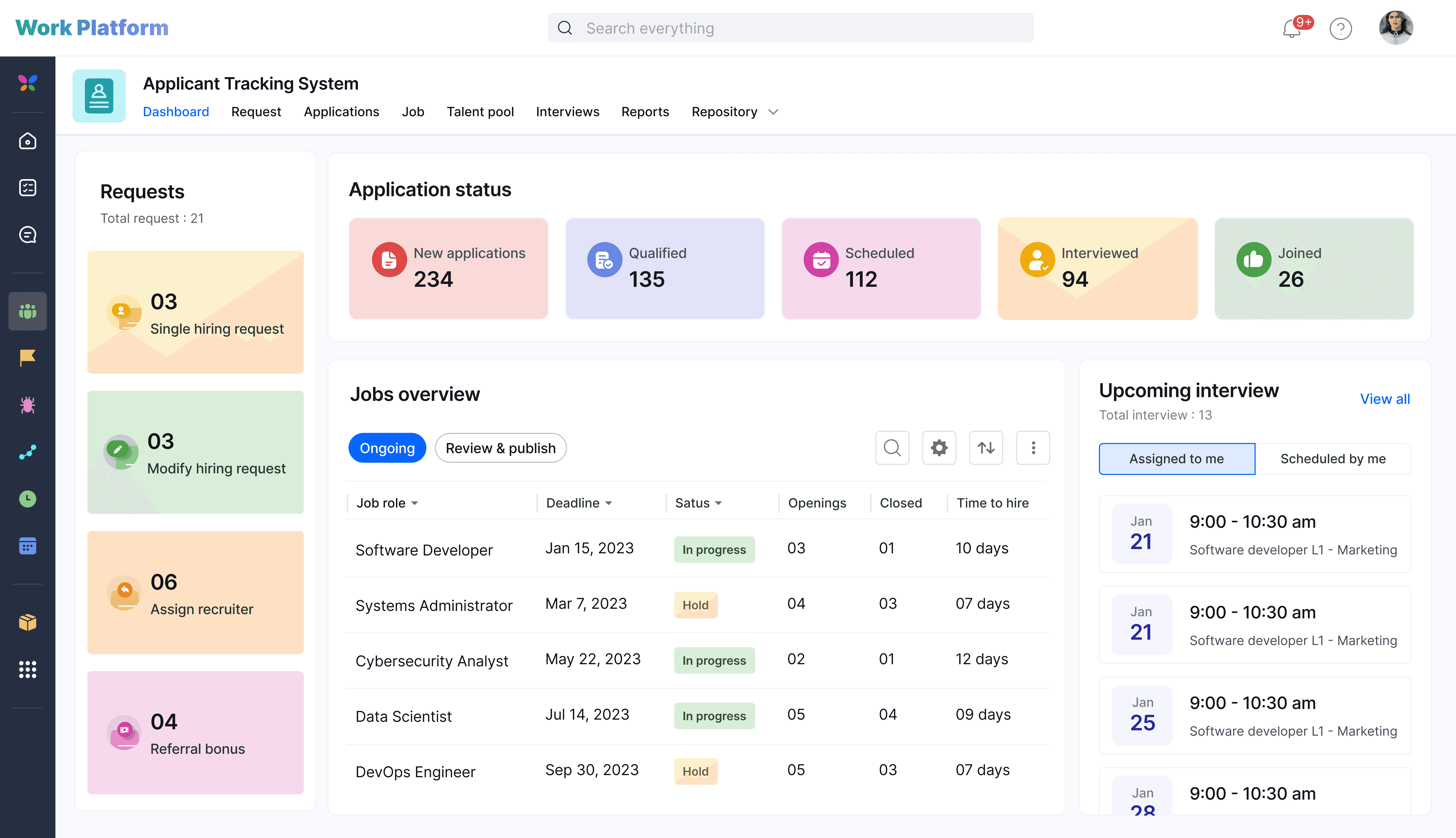 Kissflow's applicant tracking system
