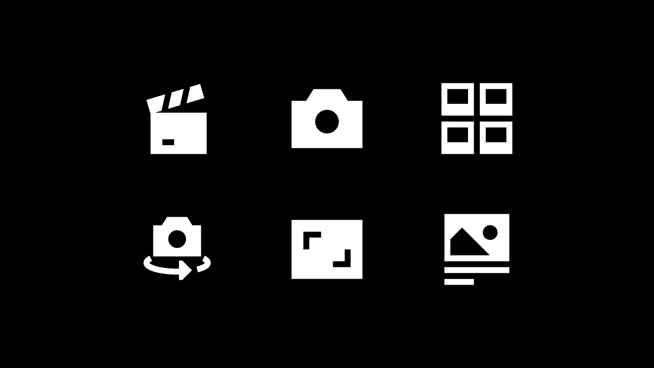 Sharp Solid Photo and Video Icon Set