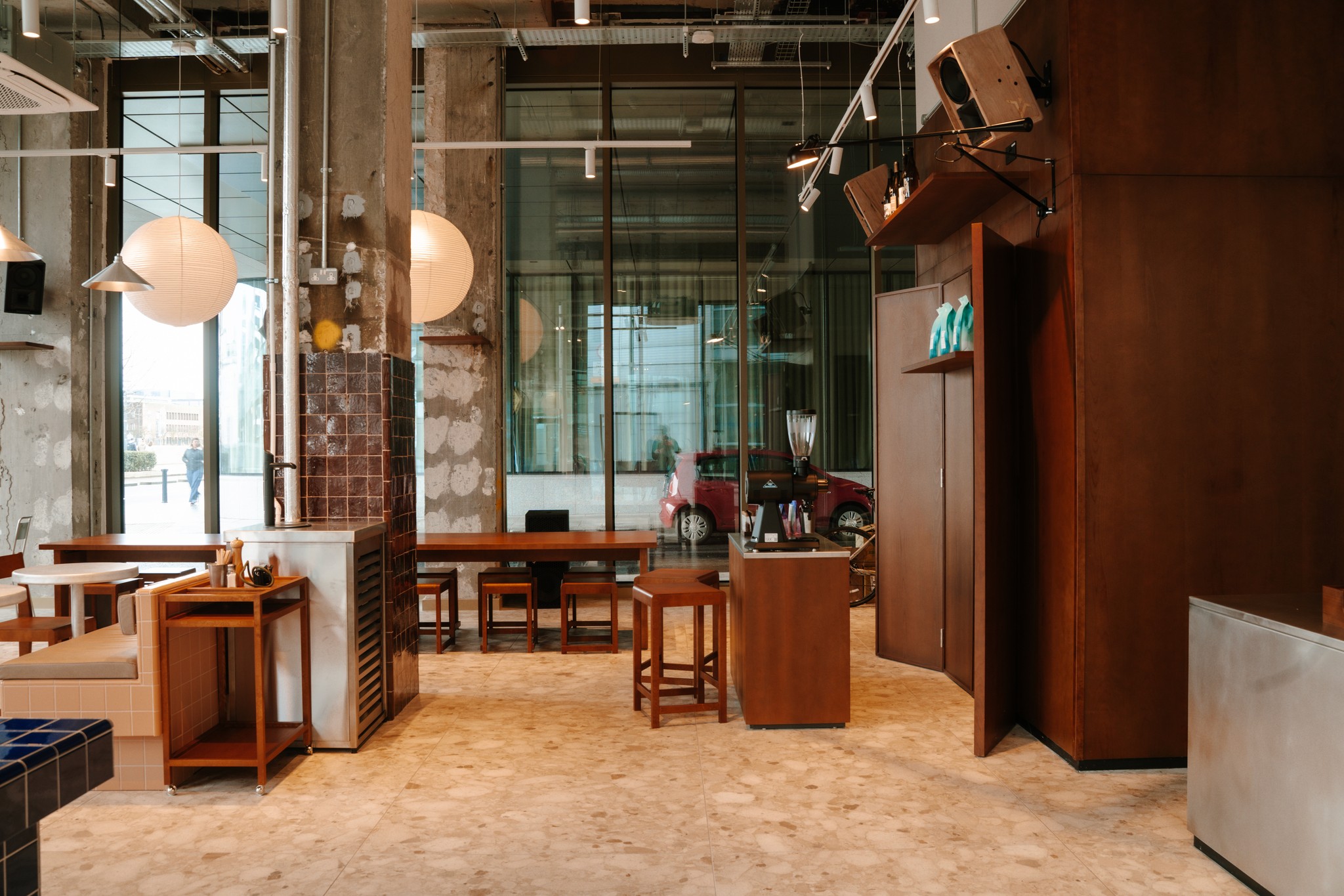 Tiling for  acoffee shop under construction