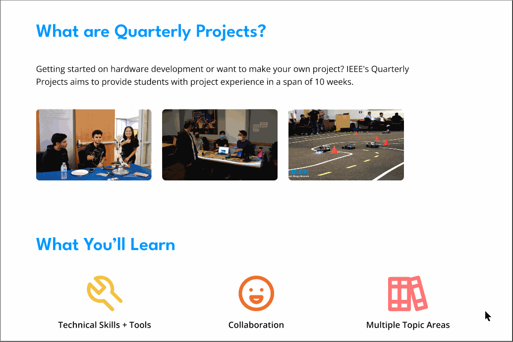 Final Design: Projects and Events Pages Design