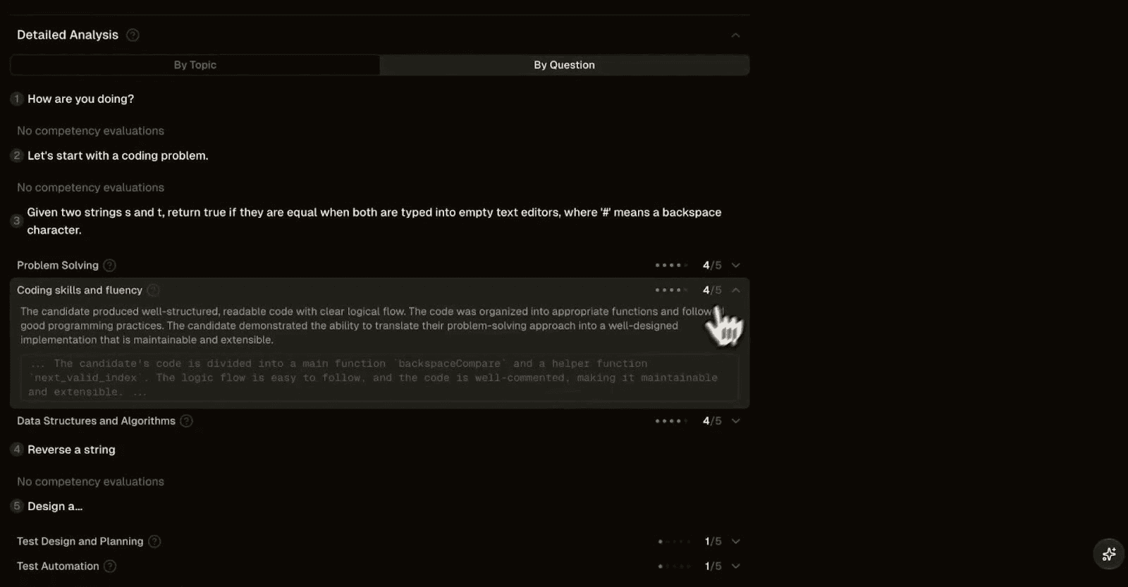 Detailed Analysis - By Topic and By Question views