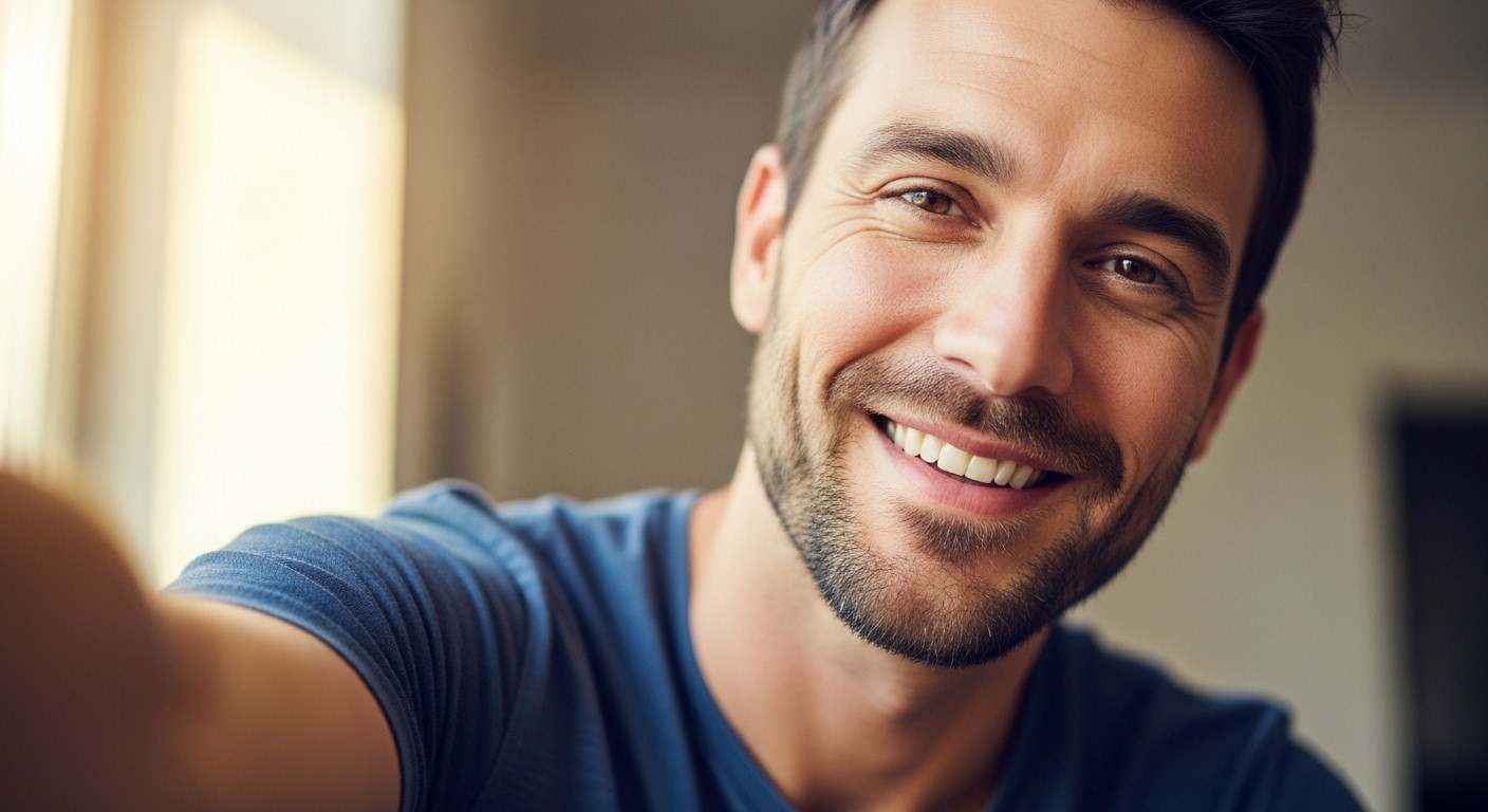 homem sorrindo para a camera