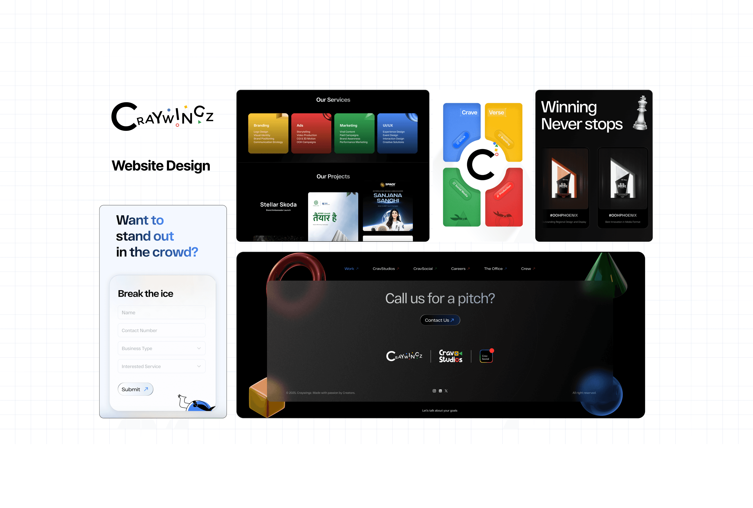 Craywingz Website Desktop UI