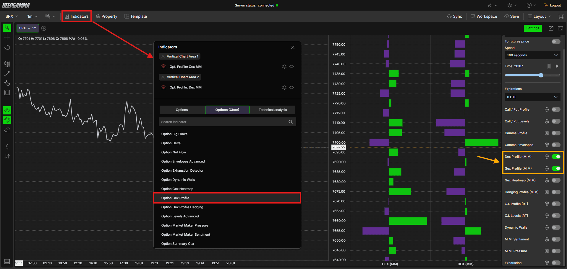 Option Gex Profile - DeepGamma Web. How to Add Option Gex Profile screenshot 2.