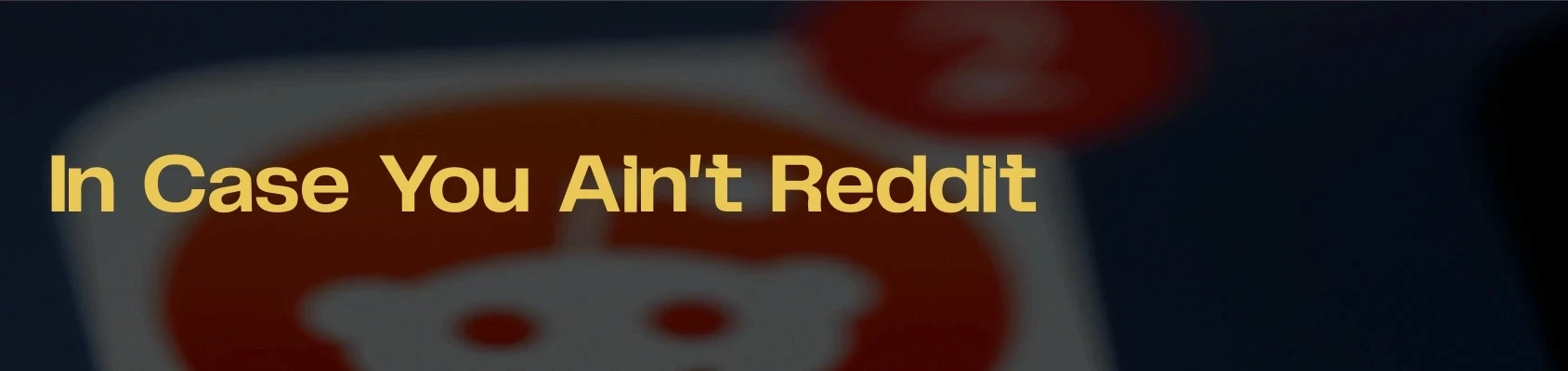 Banner: In Case You Ain't Reddit
