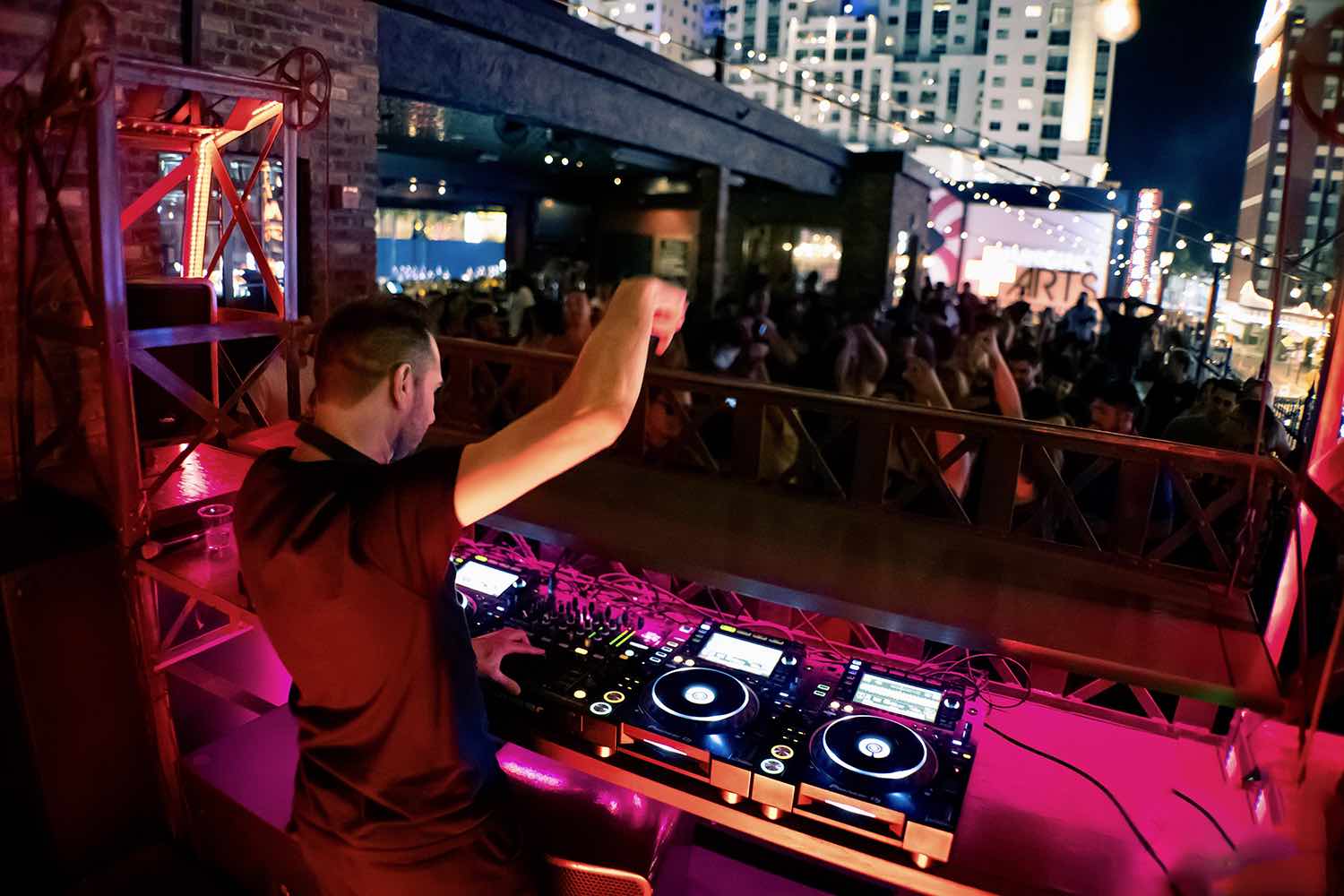 Eccentrik Events DJ live mixing at a Las Vegas event