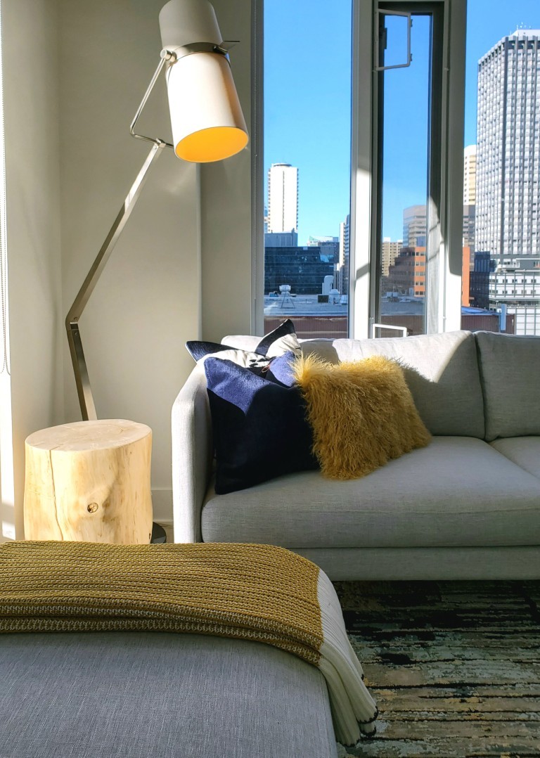 Image of Luxury interior design with cozy furniture, layout design, and window coverings in a KHD Homes build.