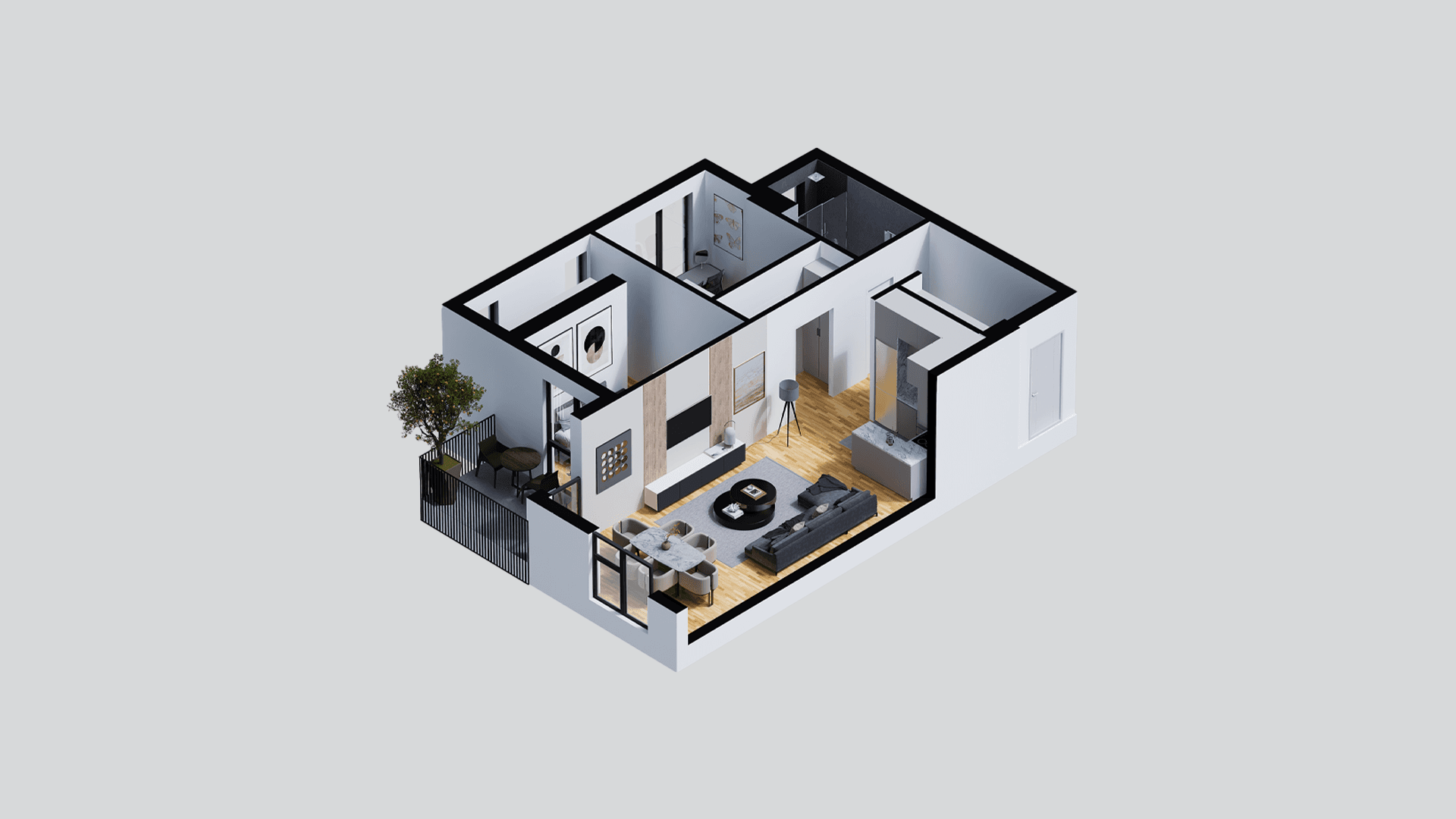 modern house on the shore