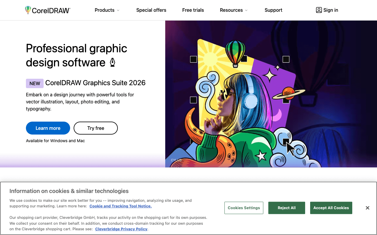 CorelDRAW екранна снимка