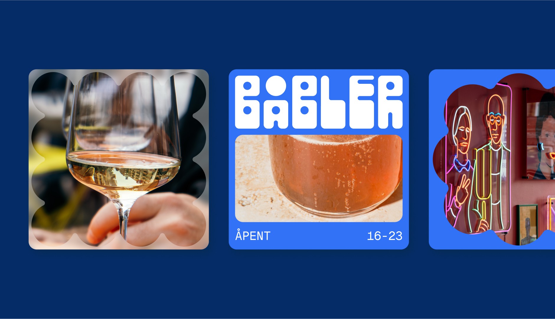 A series of social media post designs for Båbler.