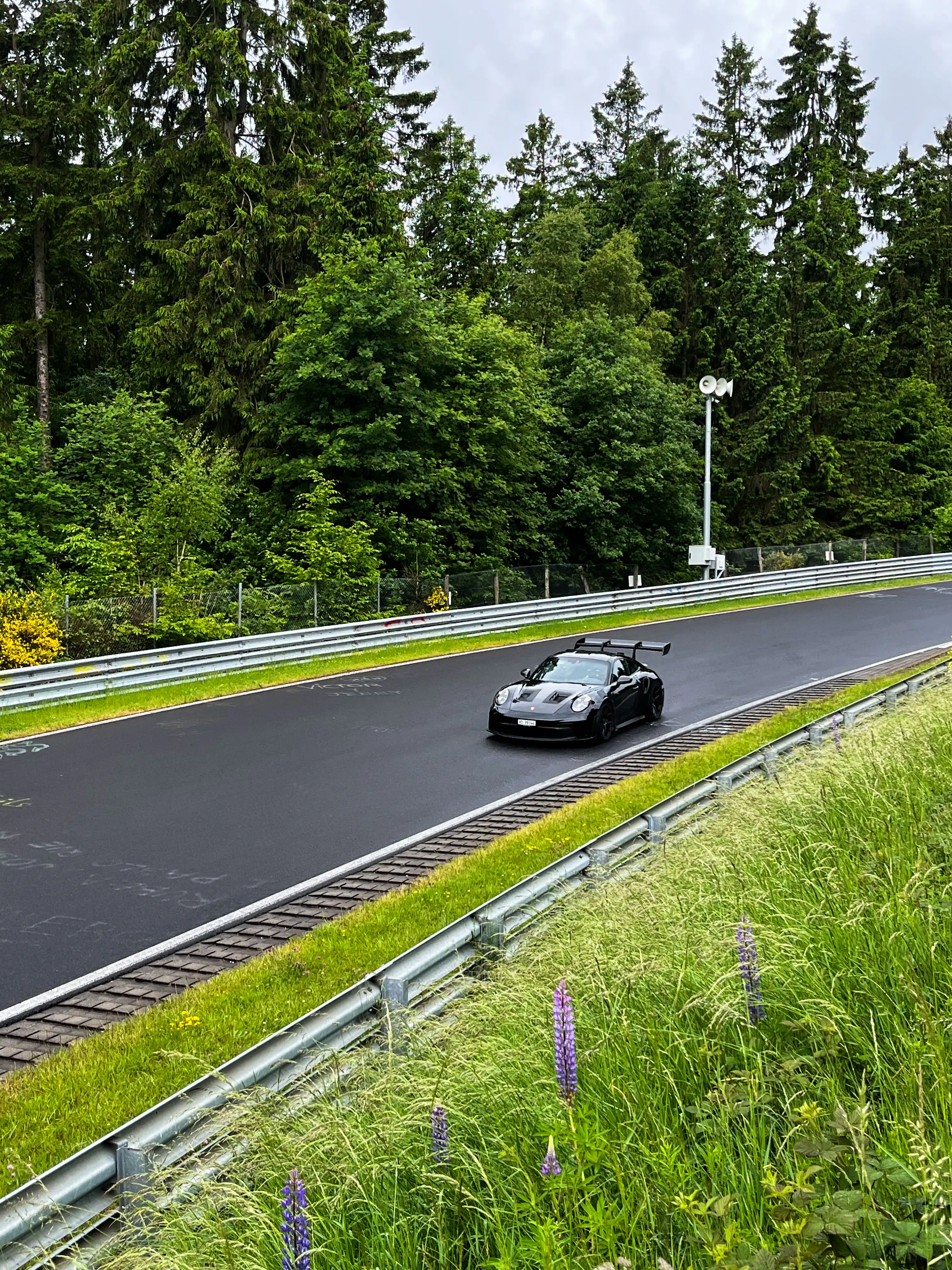 Porsche GT3RS on the Nurnburgring black