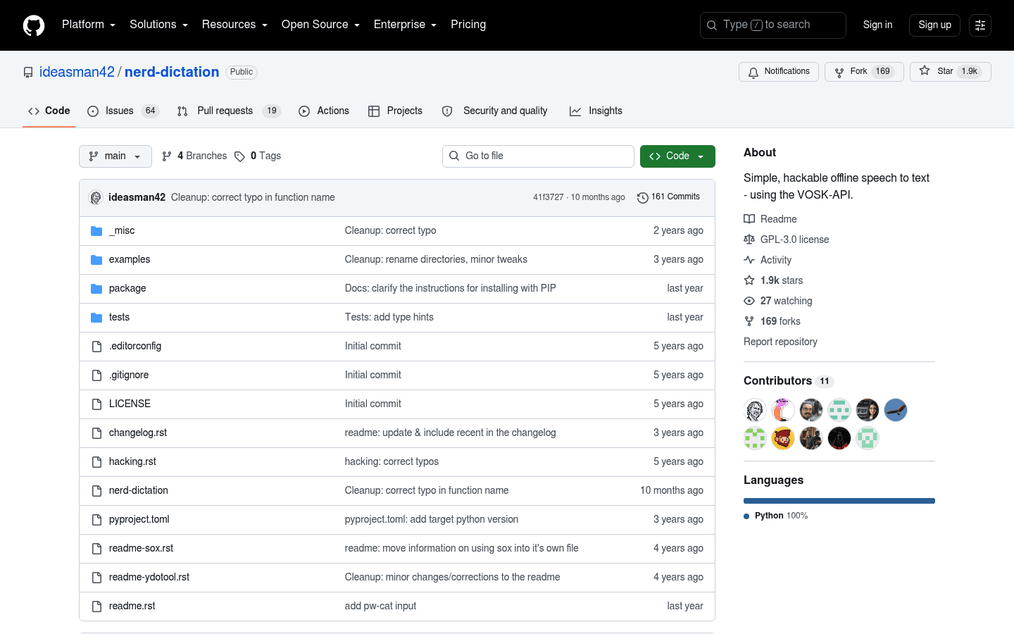 Nerd Dictation product screenshot