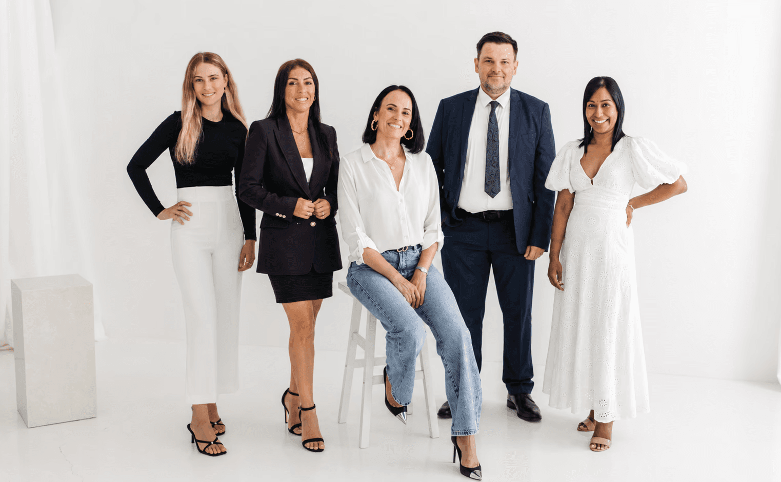 The five members of the Palm Law Group team standing together