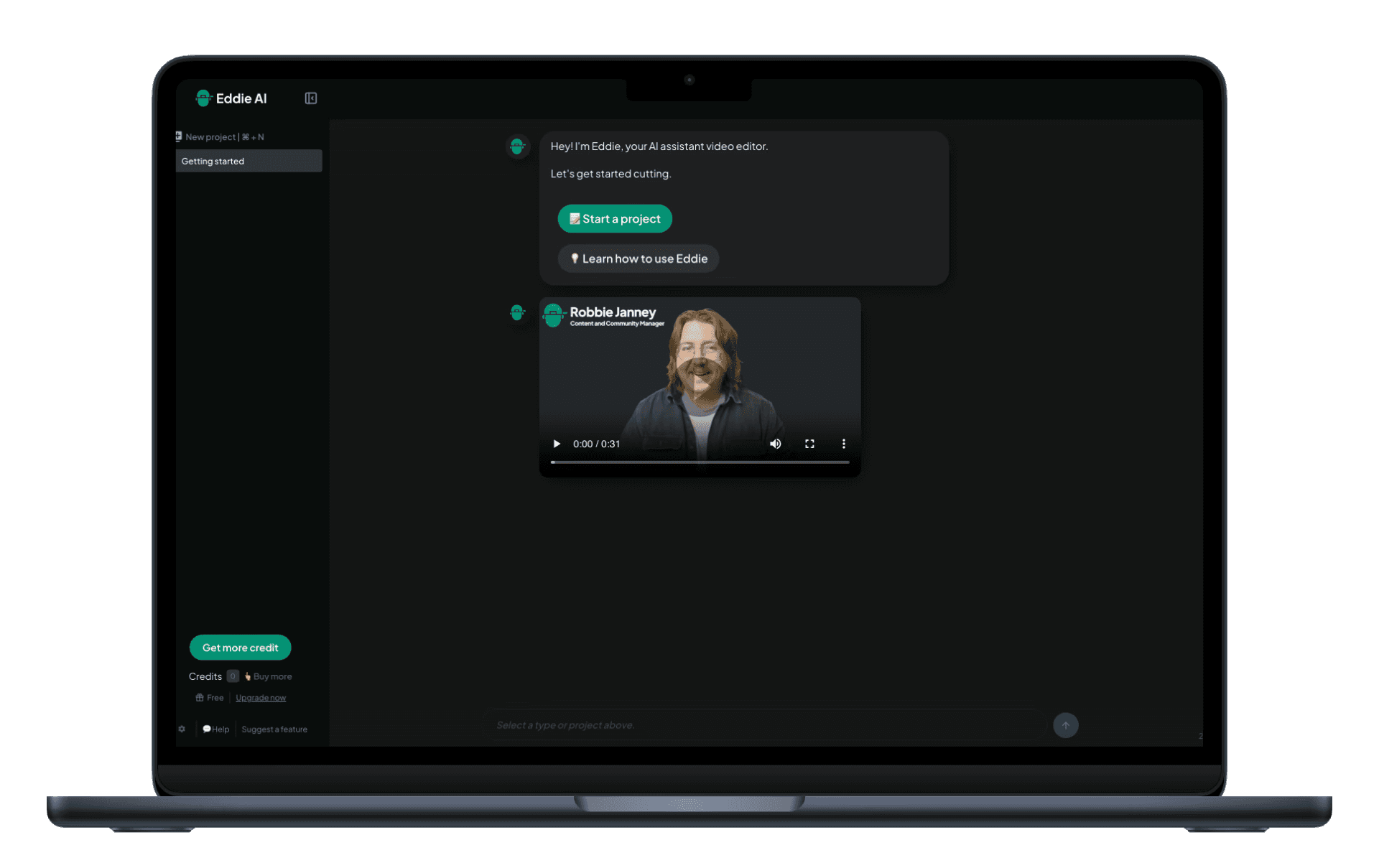 Image of a laptop with Eddie AI software