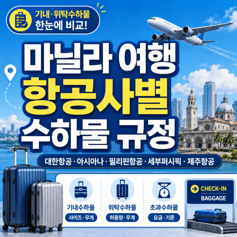 마닐라여행 항공사별 수하물규정