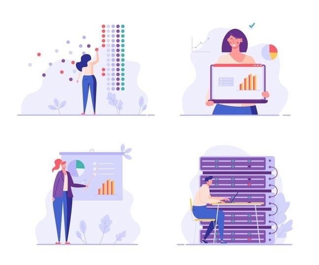 An illustration representing recursive feature selection, highlighting relevant features.