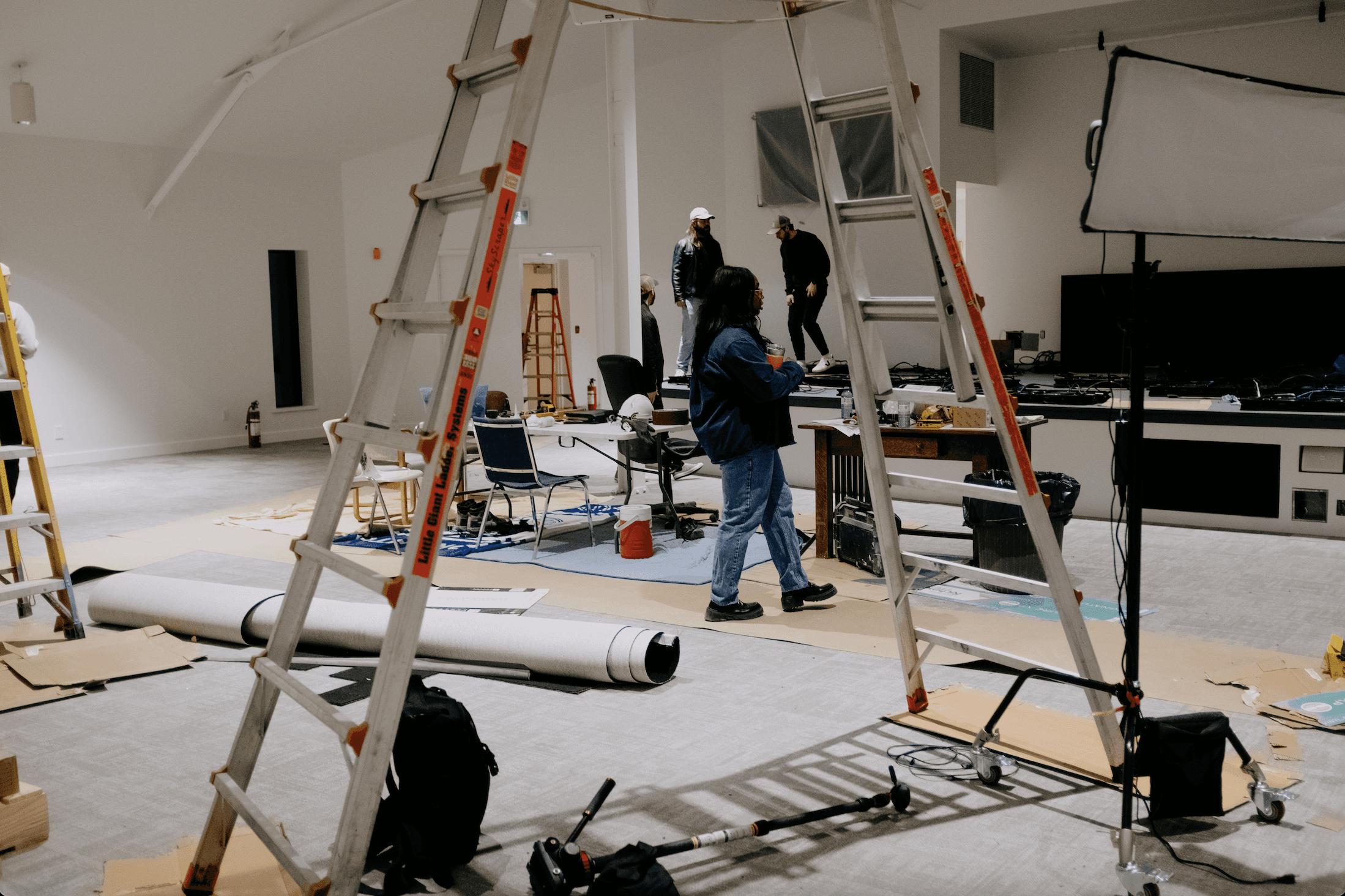some members of Base Church helping with renovations at Base City