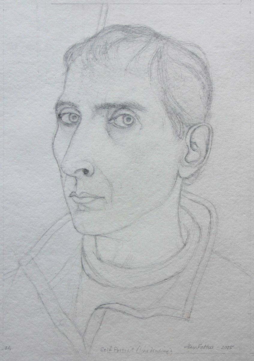 Alan Feltus, Self-Portrait (line drawing), 2005