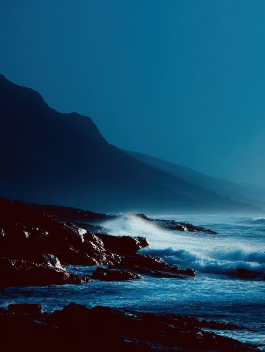 Wellen, die an einem strand aufprallen