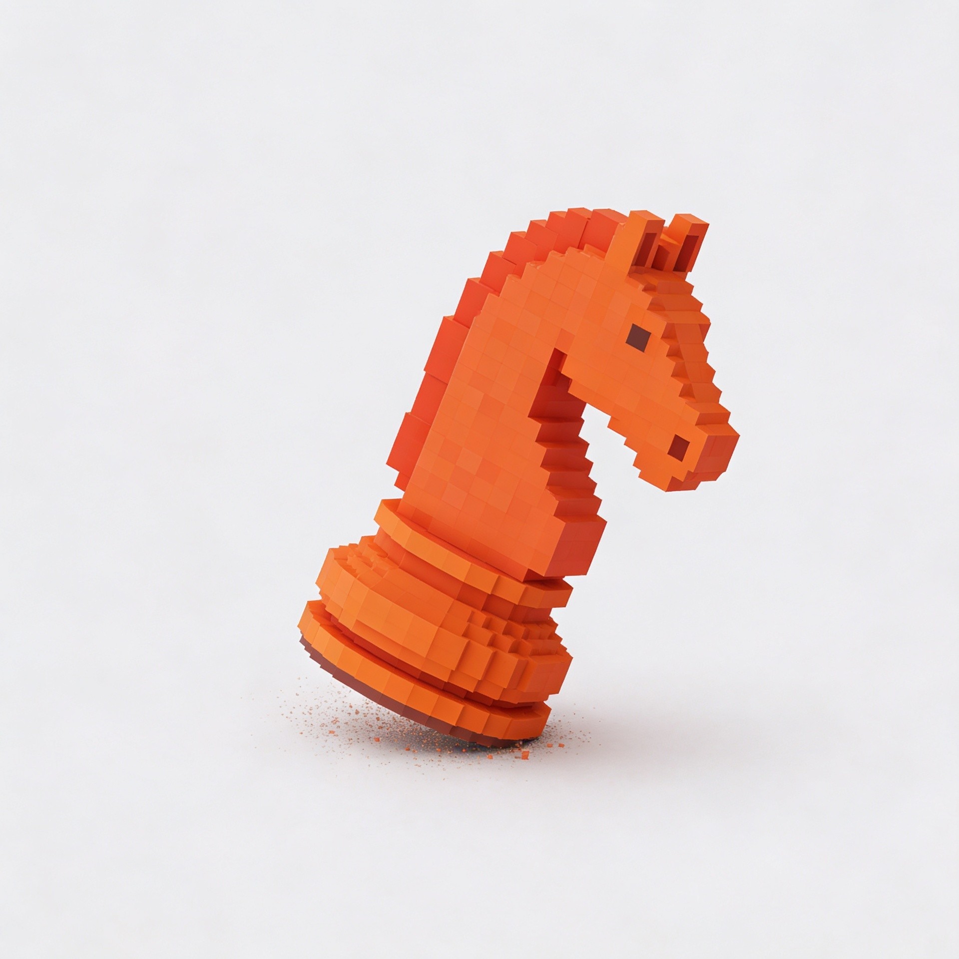 Orange voxel chess piece symbolizing content strategy for beginners
