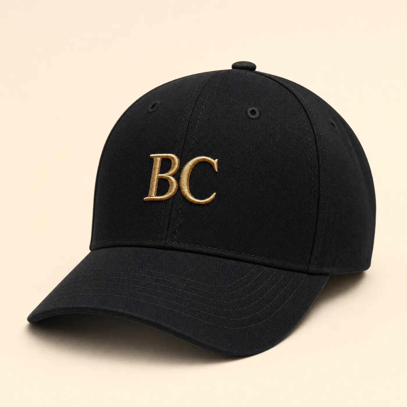 Black & Gold Structured Cap
