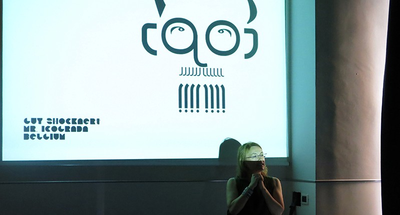 woman presenting powerpoint slides