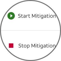 start mitigation, stop mitigation section of data table