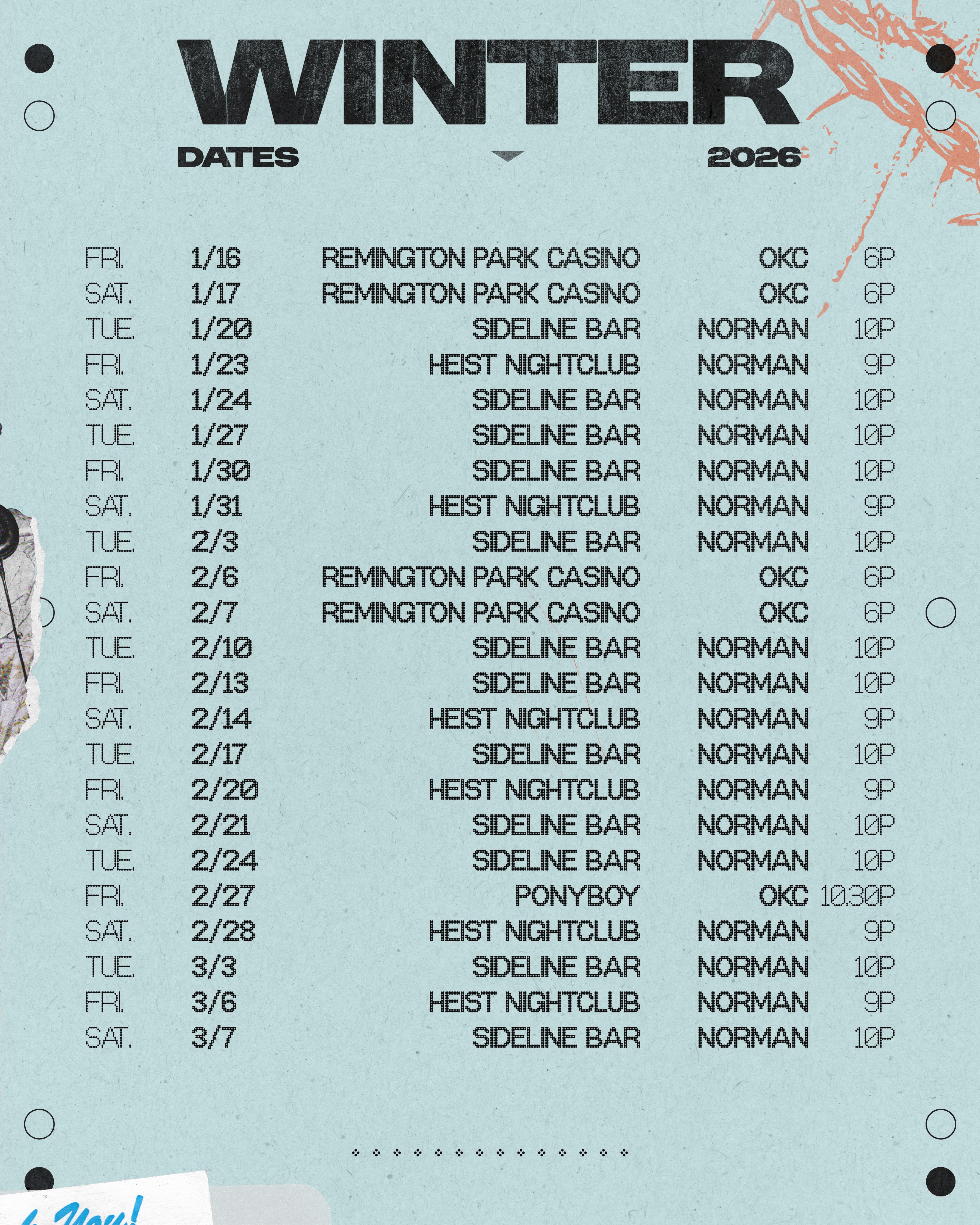 DJ Limitless - Winter 2026 Show Dates