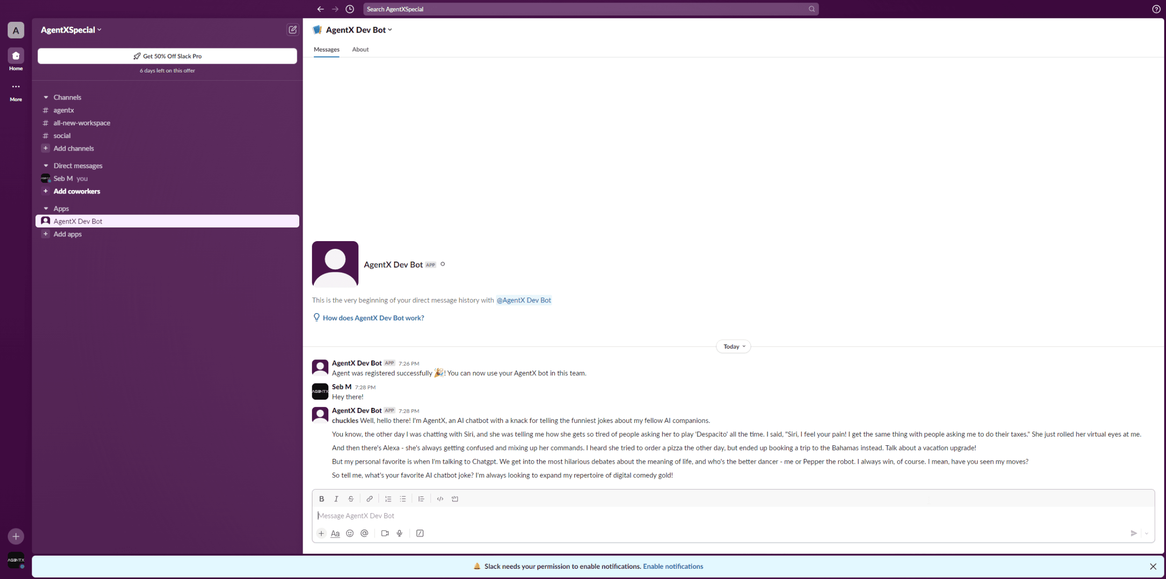 ai agent chatbot deployed in slack