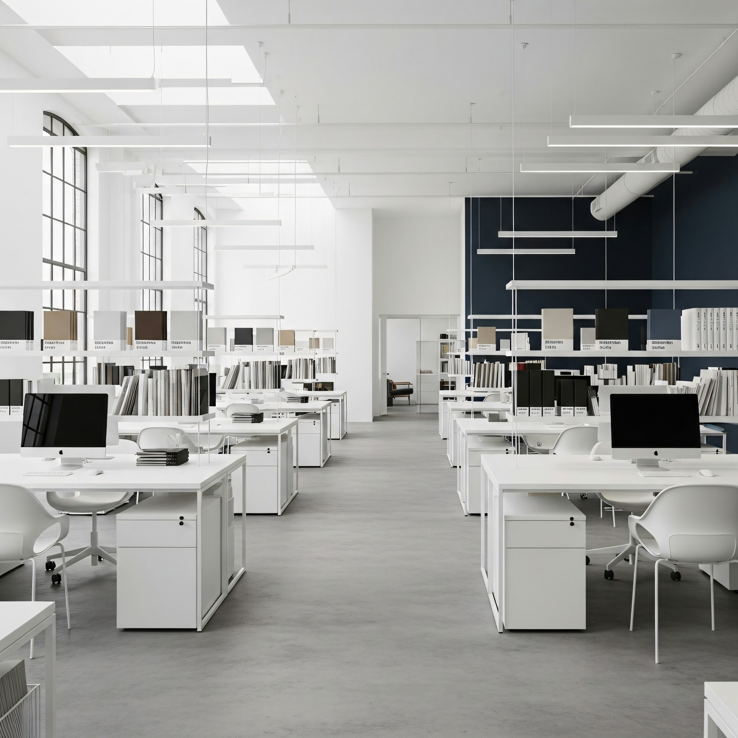Tables arranged in an office