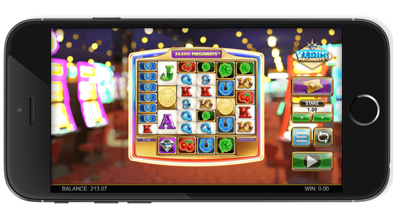 Vegas Megaways - aperçu du jeu en base game (Big Time Gaming)