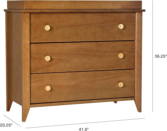 Elegant sprout 3 drawer changer dresser with ample storage space and a timeless design.