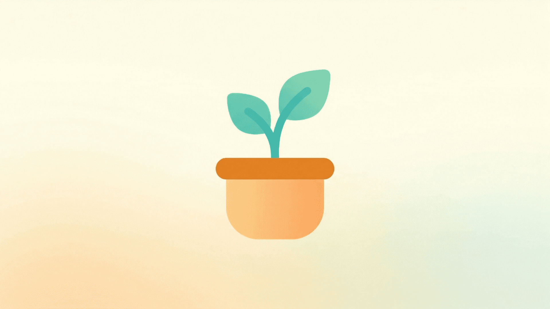 1인 사업 성장 구조를 상징하는 화분에서 자라나는 새싹 일러스트, 프리랜서가 외주 협업과 리테이너 전환으로 혼자서 규모를 키우는 전환 전략 가이드.