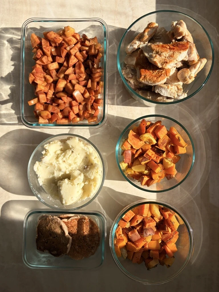 weekly meal prep layed out beautifully