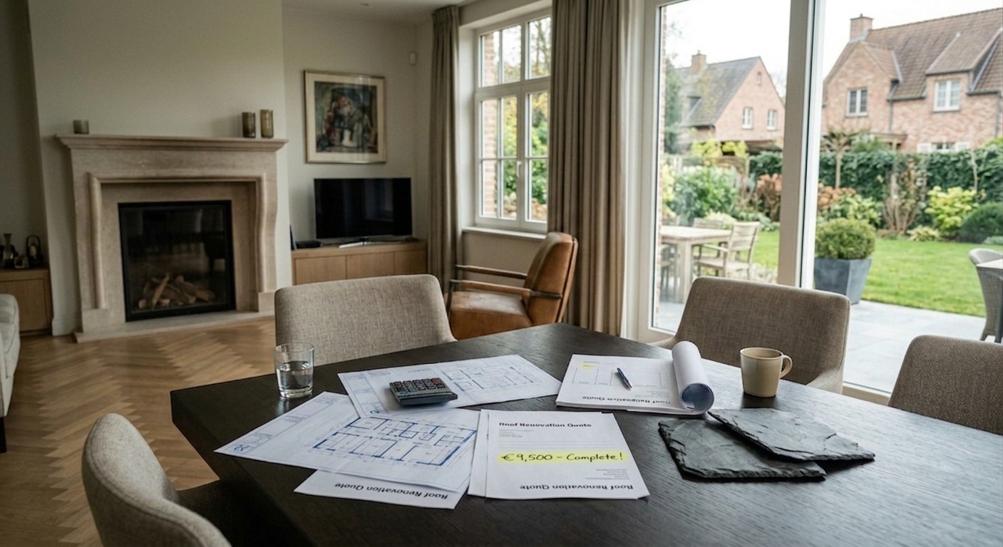 comparaison devis toiture bas de gamme risques chantier maison standing Tervuren Belgique